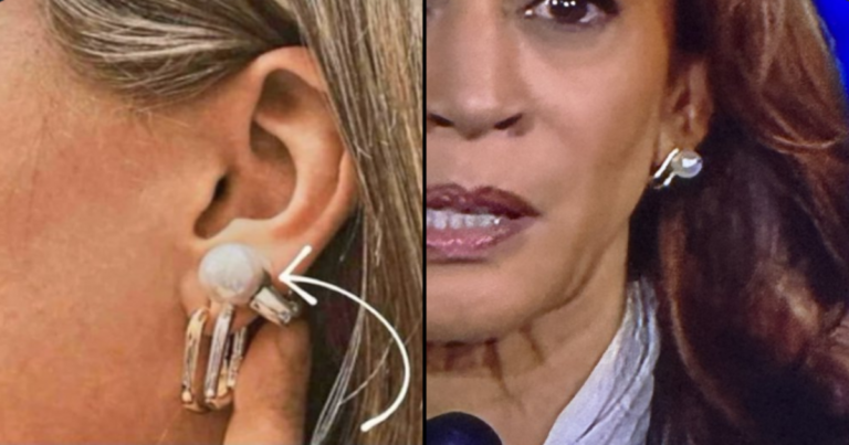 kamala harris,kamala harris ear piece,harris earrings,kamala ear piece